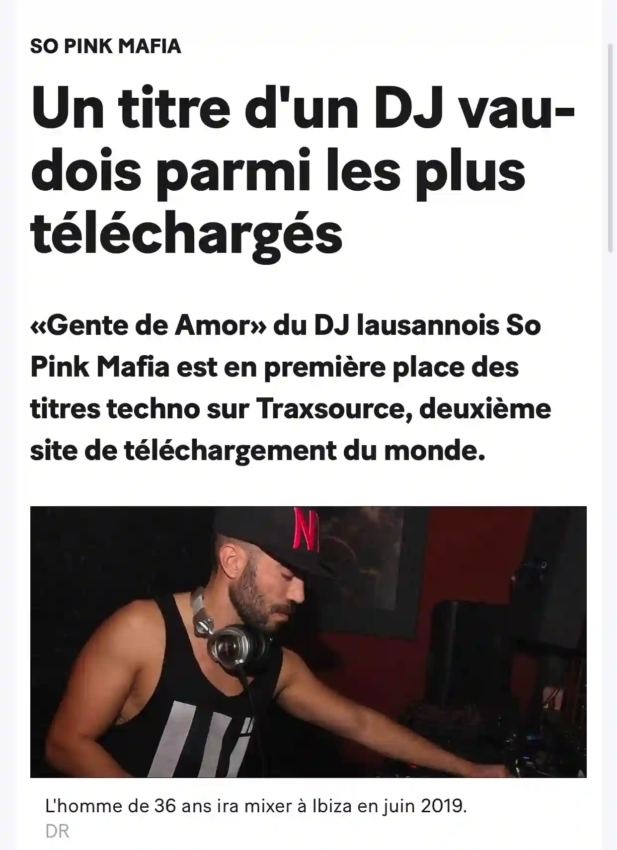 Un titre d'un DJ vaudois parmi les plus téléchargés