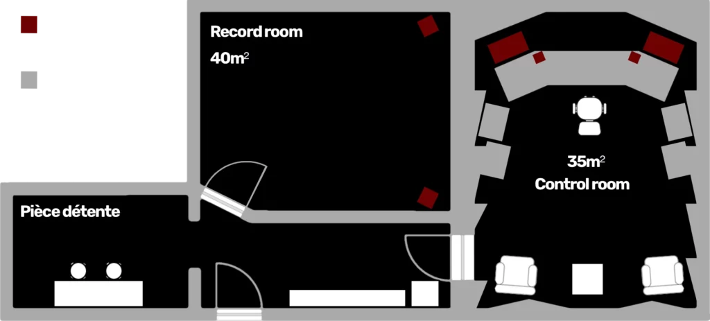 Plan d'implantation de Reponse Studio d'enregistrement Mixage et Mastering