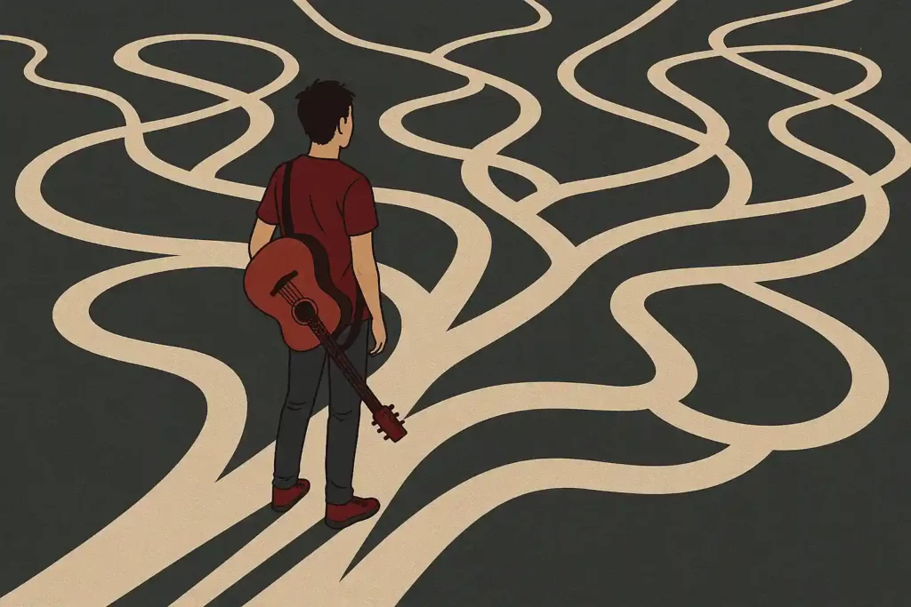 Artiste qui a beaucoup de chemin devant lui mais qui ne sait pas par où commencer et quel chemin prendre pour vendre sa musique