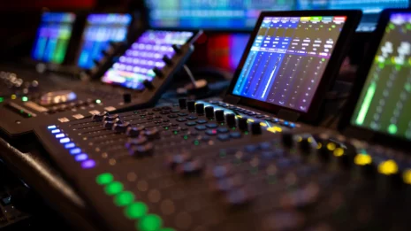 Surface de contrôle Avid Eucon 33 faders installée dans le studio Reponse Studio en Suisse. Cette table de mixage professionnelle permet un mixage précis, fluide et ergonomique, idéale pour les projets d’enregistrement, de mixage et de mastering.