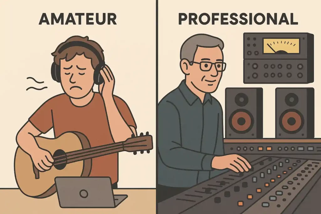 Un amateur qui fais un mixage et qui n'ai aucune expérience face à un professionnel