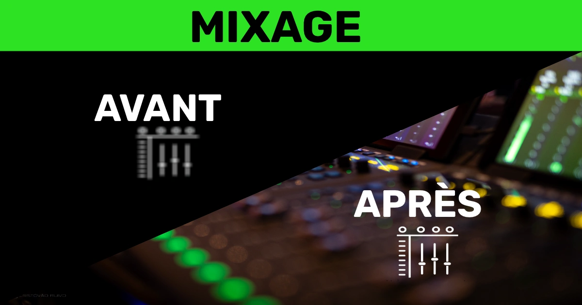 Studio d'enregistrement audio, Comparaison avant après mixage réalisée chez Reponse Studio, démontrant la différence sonore entre un mix brut et un mixage professionnel analogique en Suisse.