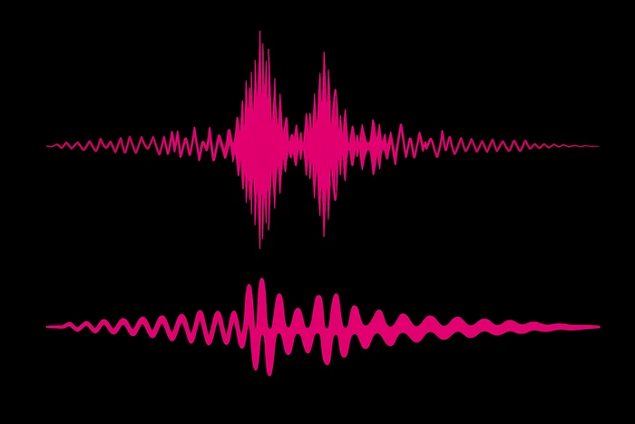 Illustration de la dynamique d un morceau montrant deux waveforms, l une avec des transitoires audio nettes et l autre avec des transitoires plus molles, pour visualiser la différence de dynamique.