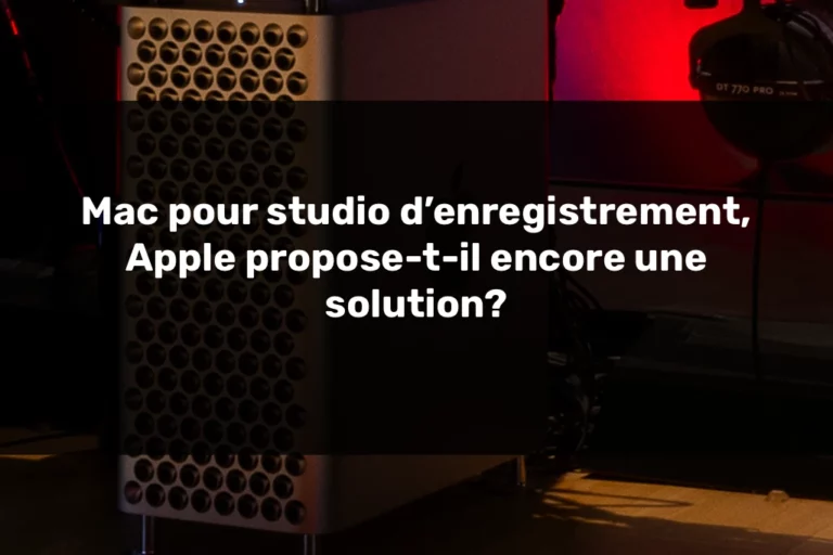 Ingénieur du son devant sa régie audio, confronté à un choix difficile entre plusieurs directions technologiques, illustrant le manque de solution Apple pour choisir un Mac pour studio d’enregistrement.