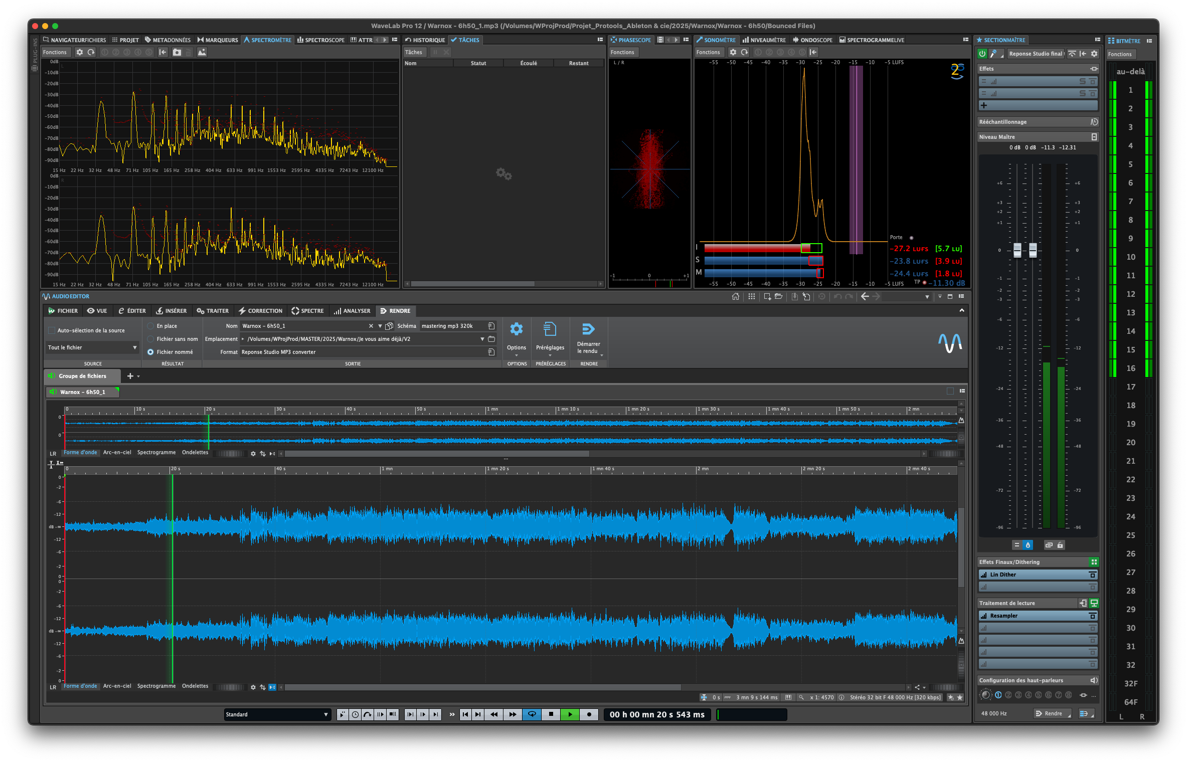 Mastering audio WaveLab Pro pour le mastering audio est le leader dans le software pour le mastering dans le monde du studio pour vos productions musicales et morceau. L'excellence du mastering. Pour le streaming ou vinyle