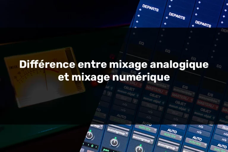 Comparaison entre mixage analogique et mixage numérique, compresseur analogique hardware et session de mixage Pro Tools In the Box en studio d’enregistrement professionnel