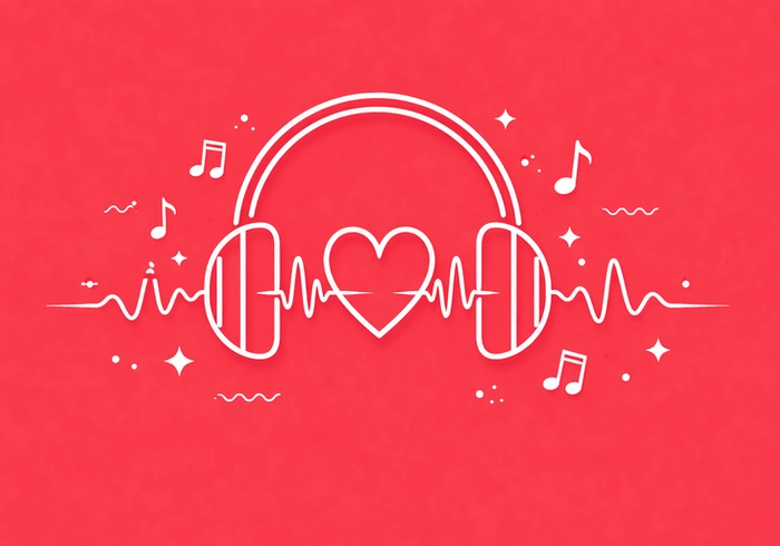 Illustration du son et de l émotion musicale avec casque audio et onde sonore en production audio professionnelle