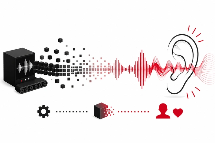 Musique jetable et perception humaine entre traitement automatique et onde sonore vivante
