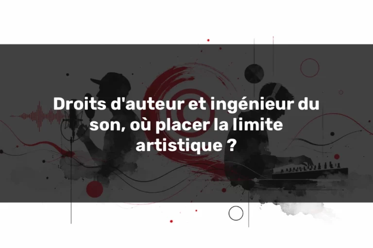 Droits d'auteur et ingénieur du son dans une création musicale artistique en studio