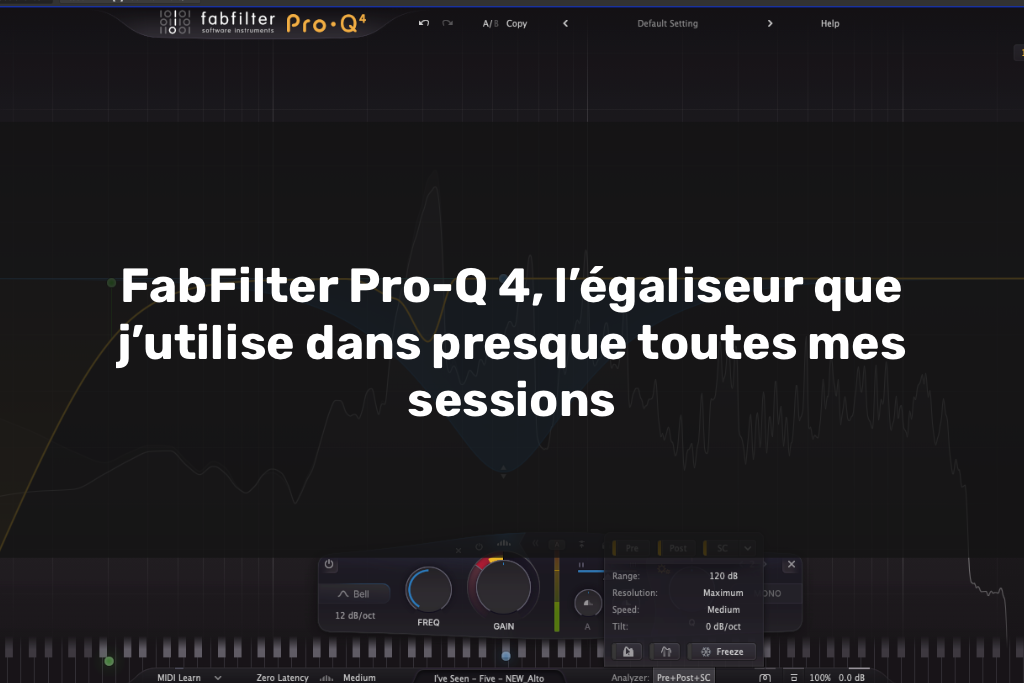 FabFilter Pro-Q 4 utilisé comme égaliseur dynamique dans une session de mixage en studio