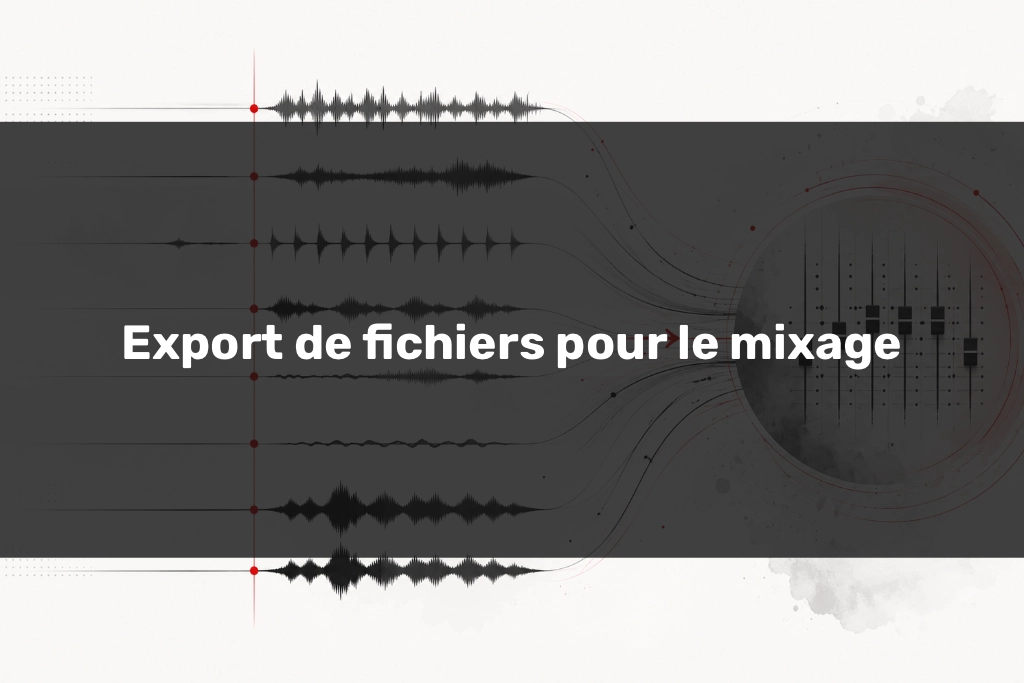 Export de fichiers pour le mixage Export de fichiers pour le mixage avec plusieurs pistes audio alignées sur un même point de départ avant leur passage vers la console de mixage