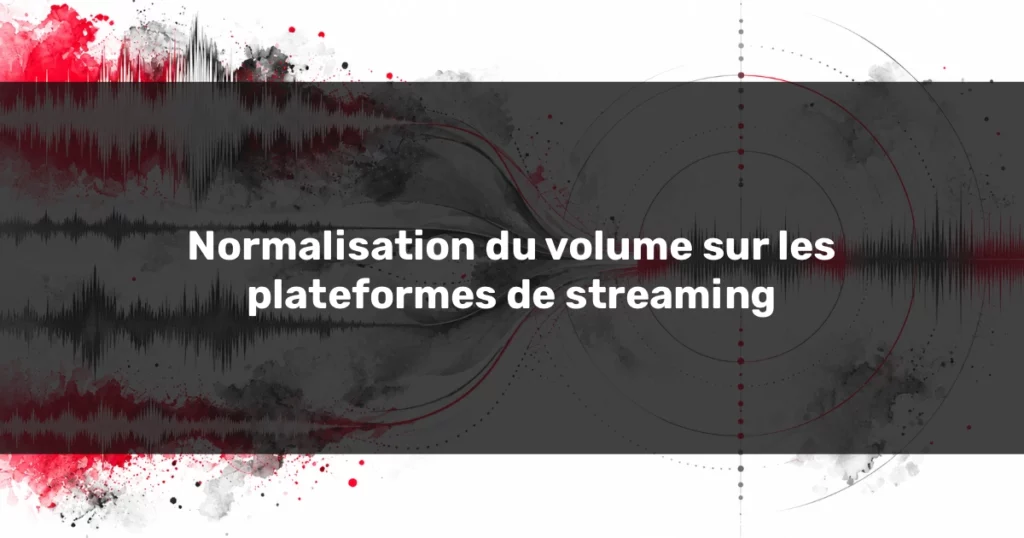 Illustration abstraite de la normalisation du volume sur les plateformes de streaming, avec plusieurs formes d’onde convergeant vers un niveau sonore harmonisé.