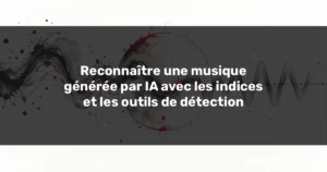 Onde sonore abstraite passant de formes organiques à des courbes régulières pour illustrer la musique générée par IA.